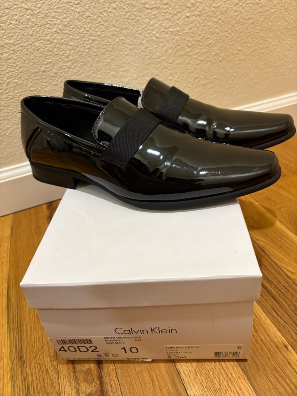 Calvin Klein Black Patent Slip-On Loafers